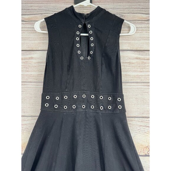 Tripp NYC Daang Goodman Fit and Flare Goth Fishnet Dress Women's Small Black - Picture 5 of 13